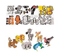 Educational Kids Puzzle, Cartoon Animal Jigsaw, 5x3x0.1 inches Game with Fun Learning ABS Material, Toy Set with Colorful Design, Game Accessory for Boy Girls and Children Use
