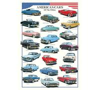 Educational - Les voitures américaines des années 50 Am. Autos der 50er Poster - 68x98 cm
