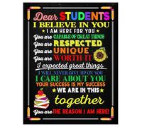 Educational Motivational Poster, Dear Students I Believe In You Quote, Classroom Wall Art for Teachers & Inspirational School Decor(Unframed,16x24inch(40x60cm)