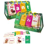 Educational Multi-scene Flash Cards Standing Alphabet Words with Rings | Learning Flash Cards for Children Aged 3-8 Boys Girls Kindergarten Home Travel School Nursery Early Reading