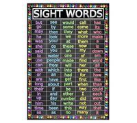 Educational Posters for Classroom: Sight Words Learning Charts, Laminated Kindergarten & First Grade Reading Decor, Homeschool Must Have (Framed,08x12inch(20x30cm))