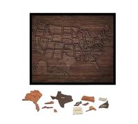 Educational Puzzle Kids, Wooden US Travel Map Toy, Detachable Pieces for Learning Geography, Maple Wood with Bright Colors, Fun Interactive Game Family Home Bedroom Classroom Wall