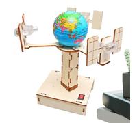 Educational Science Kits - Wooden Satellite Rocket Model Construction Set | Hand Craft STEM Assembly Toys Kits For Child Boy Girl, Day Night Alternation Geosynchronous Satellite Rocket Project