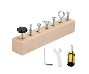 Educational Screw-Tightening Game Board - Screwdriver and Board Set | Wooden Children’s Tool Set for Fine Motor Skills Development | Boards - Learning Toy