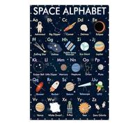 Educational Space Alphabet Poster - ABC Galaxy Chart for Kids, Homeschool Learning Wall Art for Preschool & Kindergarten Decor(Unframed,16x24inch(40x60cm))