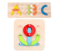 Educational Toy Set - Alphabet Puzzle for Early Learning | Colorful Pegboard with Number Shapes, Inspired Wood Play Kit for, Preschoolers, Girls and Boys 6.81 X 6.81in