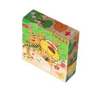 Educational Wooden Cube, Kids Puzzle Toy Set, 12 Piece Blocks with Colorful Letters, Early Learning Puzzle, Wooden Learning Blocks with Interactive Design, Activity Toy for Preschool Kindergarten