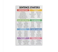 Educational Writing Poster, Creative Sentence Starters Chart for Kids Teens, Teacher Resource Decor(Framed,08x12inch(20x30cm))