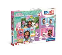 Clementoni Edukit 18319 Gabby's Dollhouse - Collection de Jeux 4 en 1 pour Enfants d'âge préscolaire à partir de 3 Ans - avec 2 Puzzles, Jeu de mémo et Puzzle de dés