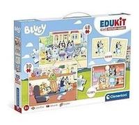 Edukit - Bluey - Coffret apprentissage 4 en 1 - 2 puzzles, 1 mémo, 1 jeu de 6 cubes - Fabriqué en Italie - Dés 4ans Multicolore G