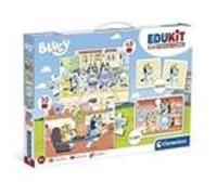 Edukit - Bluey - Coffret apprentissage 4 en 1 - 2 puzzles, 1 mémo, 1 jeu de 6 cubes - Fabriqué en Italie - Dés 4ans Multicolore G