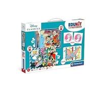 Edukit - Disney - Coffret apprentissage 4 en 1 - 2 puzzles, 1 mémo, 1 jeu de 6 cubes - Fabriqué en Italie - Dés 4ans