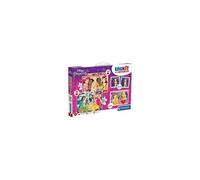 Clementoni Jouet éducatif 4-en-1 Disney Princess – Puzzles 30 & 48 pièces, 6 cubes, 1 mémo, 3-5 ans