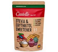 Édulcorant Stevia + Erythritol 1:1 | 1g = 1g de Sucre | Substitut de Sucre 100% Naturel - 0 Calories - 0 Indice Glycémique - Keto et Paleo - 0 Glucides - Non-OGM - Castello since 1907-850 g