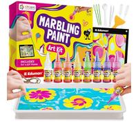 EDUMAN Kit de peinture à marbrer pour enfants, activités manuelles pour enfants, kits de peinture et d'artisanat, activité créative à faire soi-même, cadeaux idéaux pour filles de 6, 8, 9, 10, 11, 12