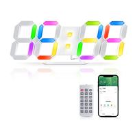 EDUP HOME Réveil numérique 3D LED 9,7 Pouces 7 Couleurs Température avec RGB, contrôle par Application et télécommande Horloge pour Chambre à Coucher/Salon/Bureau