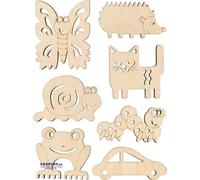 EDUPLAY 120678 Peignes à sable/moules à sable, naturel, 12 pièces (1 set)