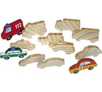 EDUPLAY 210-056 Figurines en bois Véhicules, nature, 12 pièces (1 set)