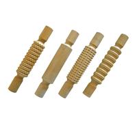 EDUPLAY 220-010 Rouleaux de pâte à modeler en bois Tampon Outil de pâte à modeler, naturel, 4 pièces (1 set)