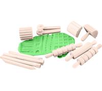 EDUPLAY 370073 Set d'outils de modelage en bois pour travailler la pâte à modeler, naturel, 12 pièces (1 set)