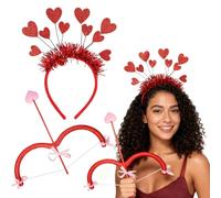 EduPlayte 3 Pièces Ensemble De Costume Accessoire, Cupidon Fournitures De Fête, Arc en Forme de Coeur, Ensemble de Flèches en Forme de Cœur, Cupidon pour Cosplay Fête Mariage