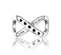 EduPlayte Collier Pendentif Amour sans Fin pour Femme en Argent, Pendentif Moments Perle Éternité, Perles DIY Accessoires Cordon Cadeau