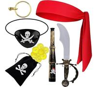 EduPlayte Deguisement Pirate Enfant, Deguisement Pirate Femme, Costume Pirate Femme, Accessoires De Costume De Pirate - Set De Costume De Pirate Adulte Enfant Halloween Cosplay Party