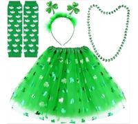EduPlayte Fournitures de fête de la fête de Saint Patrick, St.Patrick's Day Parade Kostümzubehör-Set, Accessoires Kleeblatt Déco, Carnaval Mottoparty Décoration Dress up für Dame Girl Festival Party