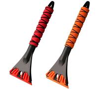 EduPlayte Grattoir à glace avec lame large en caoutchouc souple de 11 cm, essentiel pour l'hiver - Efficace, anti-rayures, déneigement et givre pour pare-brise et fenêtres de voiture et camion (rouge