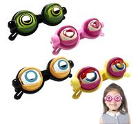 EduPlayte Lunettes d'yeux fous, 4Paires Lunettes Folles pour Fête, Lunettes Drôles Créatives, Accessoire Parfait pour Halloween, Carnaval et Festivals