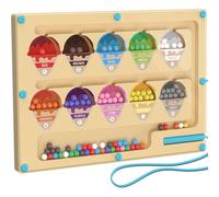 EduPlayte Montessori Labyrinthe Jouet, Jouet Labyrinthe Magnétique Enfant 4-6 Ans, Jeux en Bois Apprendre Les Couleurs Jeu de Comptage, Jeu de Comptage et Tri, Jouets pour l’enseignement précoce
