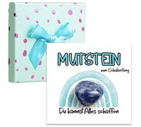 EduPlayte Mutsteine zur Einschulung 2026 - Geschenke zur Einschulung, Schulkind Geschenk mit Motivationskarte, Glücksstein Schulanfang Schulanfang und Glücksbringer für Jungen (Blauer)