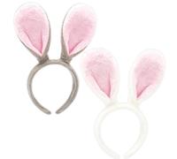 EduPlayte Serre-Tête Oreilles de Lapin Mignon en Peluche pour Pâques Cosplay Accessoires de Coiffure Décoration Fête Coiffe Duveteuse Enterrement Vie Jeune Fille Enfants Filles Adultes Gris