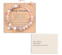 EduPlayte Set de Bracelet de Cristal, Bracelet Perles Naturelles Femme et Boîte à bijoux INS style, Bijou avec Cordon Tressé Réglable, Remise de Diplôme, Cadeau pour Femmes Fille Amie