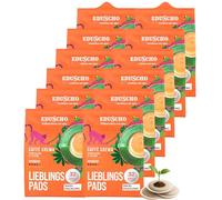 Eduscho Lot de 384 dosettes de café préférées Caffè Crema, 12 x 32 dosettes, corsées et crémeuses, pour toutes les machines à dosettes, compostables industriellement