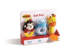 Edushape Soft Friends - Anneau de dentition, hochet et couineur