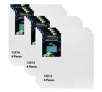 Eduway Lot de 12 panneaux de toile pour peinture - Toile de coton pré-apprêtée de qualité supérieure pour artistes et débutants - Idéal pour l'acrylique, l'huile, la gouache, les couleurs pastel (lot