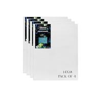 Eduway Lot de 4 panneaux de toile pour peinture - 35,6 x 45,7 cm - Toile de coton pré-apprêtée de qualité supérieure pour artistes et débutants - Idéal pour l'acrylique, l'huile, la gouache, les