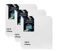 Eduway® Lot de 9 panneaux en toile de coton pré-apprêtée de qualité supérieure pour artistes et débutants - Idéal pour l'acrylique, l'huile, la gouache, les couleurs pastel (lot de 9) (25 x 30, 30 x