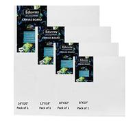 Eduway Planche de toile pour peinture - (20,3 x 25,4 cm, 25,4 x 30,5 cm, 30,5 x 45,9 cm, 40,6 x 50,8 cm) 1 pièce de chaque | Toile de coton pré-apprêtée de qualité supérieure pour artistes et