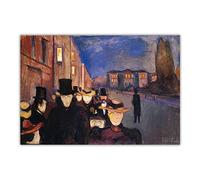Edvard Munch Kit de peinture 5D pour adultes et enfants Soirée sur la rue Karl Johan 30,5 x 40,6 cm