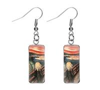Edvard Munch Peinture à l'huile (Le Cri) Boucles d'oreilles Bijoux fantaisie Collection d'artistes célèbres Boucles d'oreilles Cadeaux artisanaux
