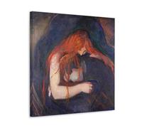 Edvard Munch Peinture célèbre vampire moderne réimpression d'art peintures à suspendre Impression sur toile 40 x 40 cm