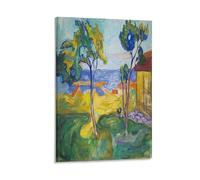 Edvard Munch's 1904 - The Garden in Asgardstrand Poster (3) Art Print Wall Photo Hanging Photo Photo Décoration Familiale Chambre 40 x 60 cm