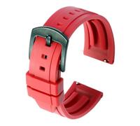 EDVENA Bracelet De Montre 18mm 20mm 22mm 24mm, Bracelet De Montre De Sport Noir Vert Avec Barre À Ressort À Dégagement Rapide(Red,20mm silver buckle)