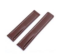 EDVENA Bracelet De Montre 20/22/24 Mm Compatible Avec Les Accessoires De Bracelet De Montre En Cuir Breitling (Color : Brown Flat, Size : 24MM_WITH SILVER BUCKLE)