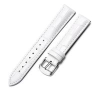 EDVENA Bracelet De Montre Bracelet En Cuir 18mm 20mm 22mm Accessoires De Montre Bracelets De Montre À Boucle En Or Noir De Haute Qualité(White-S,16mm)