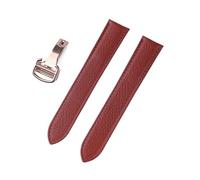 EDVENA Bracelet de montre de rechange compatible avec le bracelet de montre en cuir véritable Tank London 17 mm 18 mm 19 mm 20 mm 22(Brick red rose,15)