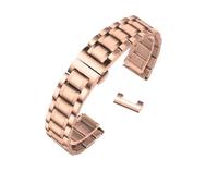 EDVENA Bracelet de montre en acier inoxydable à extrémité incurvée, bracelets de montre 16mm 17mm 18mm 19mm 20mm 21mm 22mm 23mm 24mm(Rose gold-flat,15mm)