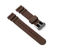 EDVENA Bracelet de montre en caoutchouc et silicone 22 mm, compatible avec Seiko n° 5 SKX009 Prospex Water Ghost, bracelet sport étanche for homme, accessoires(Brown-vertical)